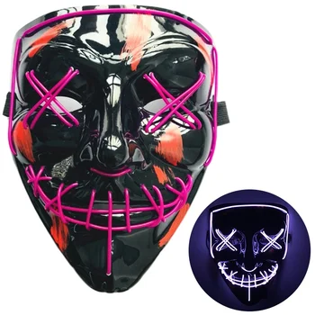 Pustne Maske LED Maske sveti Stranka Neon Maske Maska Cosplay Maskara Grozo Mascarillas Žareti V Temno maske Masque