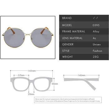 RBRARE 2021 Zlitine Krog Velike Okvir sončna Očala Ženske Letnik Kovinski Gradient Objektiv Luksuzni sončna Očala Moških Oculos Feminino