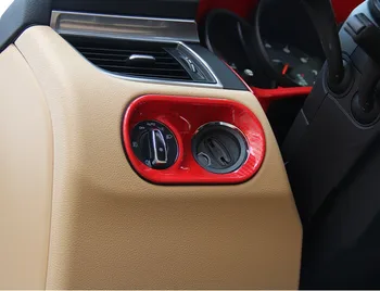 Rdeča Ogljikovih Vlaken Natisnjeni Avtomobilski Žarometi na Nadzorni Plošči Nalepke, ki Zajema Oblikovanje Trim za Porsche Macan 2016 2017 2018 2019