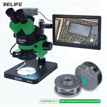 RELIFE RL-M3T-B1+M13 38 Megaplxed HDMI Fotoaparat + HDMI Zaslon 0.7-4,5 x Trinocular HD Stereo Mikroskop