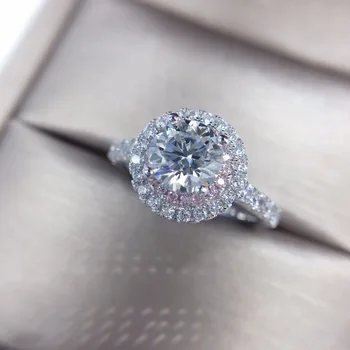 Resnična 18K Zlato Obroč za Ženske Naravnih AAA Moissanite Nakit Gemstone Anillos De Bizuteria Napetosti Nastavitev Mini Diamantni Prstan