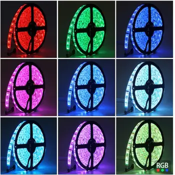 RGB LED Trakovi Luči 20M SMD5050 Fleksibilni Trak RGB LED Luči, 5M 10 M 15M Trak Diod 12V 24V Glasbo SINHRONIZIRATI Krmilnik Domačo Razsvetljavo