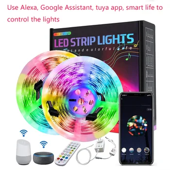 RGB Trakovi 12V Alexa Google Pomočnik Tuya WIFI Smart Control 5050 SMD LED Trakovi Luči LED Fleksibilni Trak Z Glasovnim upravljanjem
