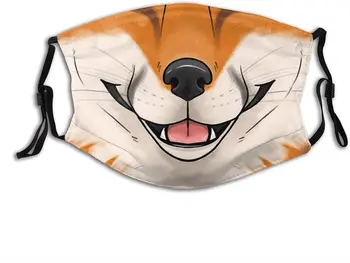 Risanka Fox Usta, Zobje Ljubek Obraz Masko Dustproof Šal Dihanje Večkratno Nastavljiv Stroj Ruta Za Odrasle In Otroke