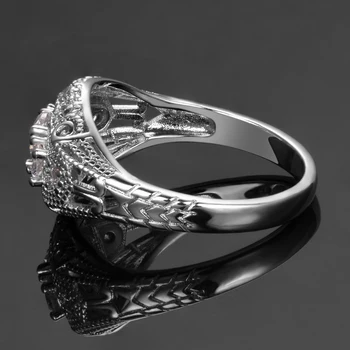 Romantični Luksuzni Poročni Prstani Z AAA Kubičnih Cirkon Crystal Ring Za Ženske Novo blagovno Znamko 925 Srebro svate Nakit Darilo