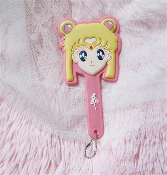 Roza Svetlobe Anime Sailor Moon Make Up Ogledalo Risanka Ogledalo Kawaii Ročaj Prenosni Cosplay Prop za Ženske Dekle Darilo