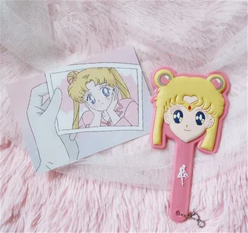 Roza Svetlobe Anime Sailor Moon Make Up Ogledalo Risanka Ogledalo Kawaii Ročaj Prenosni Cosplay Prop za Ženske Dekle Darilo