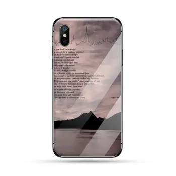 Rupi Kaur Plaža, Morje, Gore Črte Art Telefon Primeru Kaljeno steklo Za iphone 5C 6 6S 7 8 plus X XS XR 11 PRO MAX