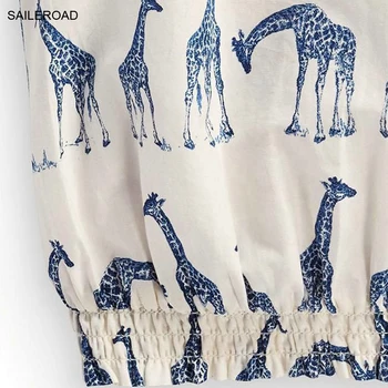SAILEROAD Živali Žirafa Dekleta Majica Bombaž Baby Toddler Dekleta Hlače, T-Majice Za Poletje, Otroci, Otroci, Dekleta, Topwear Oblačila