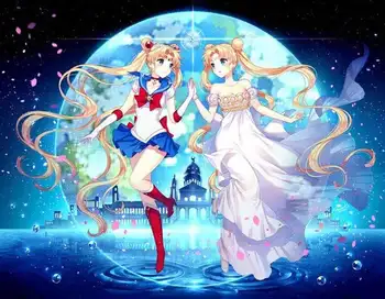 Sailor moon in sere DIY 5D Diamant, Barvanje s Številko, Kompleti za Poln Krog Vaja Nosorogovo Vezenje Navzkrižno Šiv dekoracijo darilo