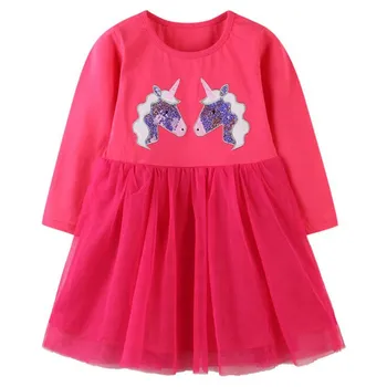 Samorog Dekleta Obleke za Jesen Otroci Bombaž Princesa Obleko Otroci Oblačila Kostum Obleko Baby Dekleta Risanka Stranka Obleko