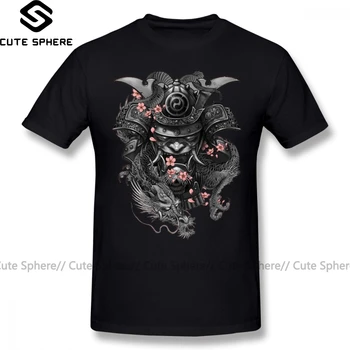 Samurai T Shirt Sedem Samurajev Black T-Shirt Plus velikost 100 Odstotkov Bombaža Tee Shirt Zabavno, Casual Moški Natisnjeni Kratkimi Rokavi Tshirt