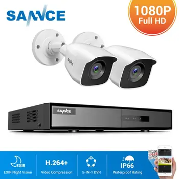 SANNCE 4CH DVR CCTV Sistema 2PCS/4PCS 2MP IR Prostem Varnostne Kamere 1080P TVI CCTV DVR 1280TVL Nadzor Kit