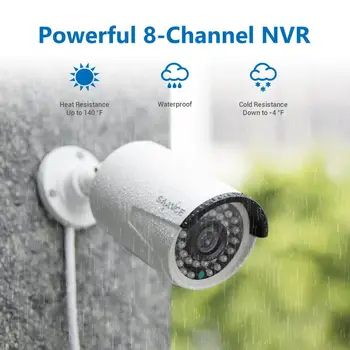 SANNCE 5MP 8CH H. 264 POE CCTV Video Varnostni Sistem 6pcs Prostem Nightvision Nepremočljiva IP Kamero Home Video nadzorni Sistem