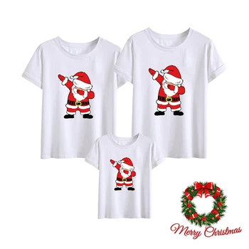 Santa Claus Vesel Božič drevo Družine Ujemanje Oblačila T Srajce Mamica in Hči Obleko, oče, Mati, Sin Dekle Fantje Oblačila