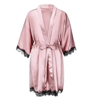 Saten Kratek Kimono Družice Perilo Oblačilih, Luksuzni Ženski Kopalni Plašči, Dame Sleepwear Hišna Obleke