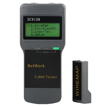 SC8108 Prenosni LCD Omrežja Tester Meter&LAN Telefonski Kabel Tester & Metrov Z LCD