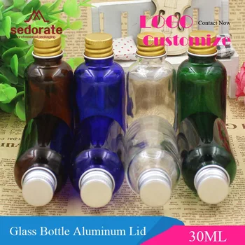 Sedorate 20 kos/Veliko Modre Steklenice Za Kozmetične 30ML Amber Eterično Olje, Steklenica Z Alu Ustnice Parfum Posode YM030