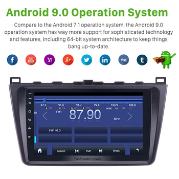 Seicane 9 Inch 2DIN WIFI, Bluetooth, WIFI, GPS Navigacija za Avto Radio Android 10.0 Multimedijski Predvajalnik Za 2008-Mazda 6 Rui krilo