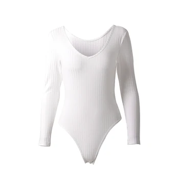 Seksi ženske obleka, jumpsuit belo bluzo kratek dolg rokav ženska Vitko telo za en kos V Vratu black romper Jeseni, Pozimi 2019