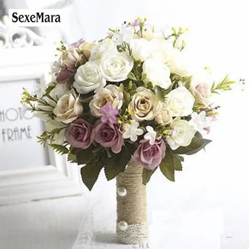 SexeMara Poročni Šopek Evropske stolček longue vrtnice, ponarejenega cvetje, doma dekoracijo, posnemanje, poročni šopek