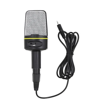 SF-920 Računalnik Mikrofon Pofessional 3,5 mm Žično Ročni Mikrofon S Stojalom Za Telefon Snemanje Pc Chat, MSN, Skype