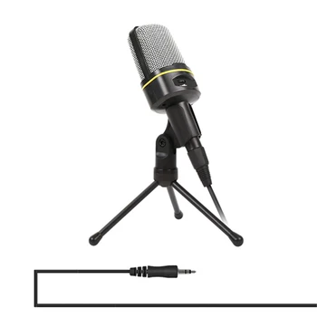 SF-920 Računalnik Mikrofon Pofessional 3,5 mm Žično Ročni Mikrofon S Stojalom Za Telefon Snemanje Pc Chat, MSN, Skype