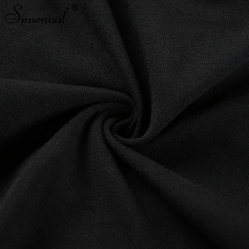 Simenual izrežemo luknjo lok kravato t-majice za ženske 2021 moda ulične bombaž jeseni tshirt slim vroče seksi črna ženska majica s kratkimi rokavi