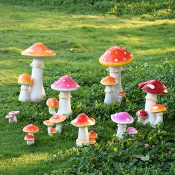 Simulirani Mushroom Vrt Okraski Na Prostem Kipi Krajine Simulacije Gob Smolo Obrti Figurice Dvorišče Travnik Dekoracijo