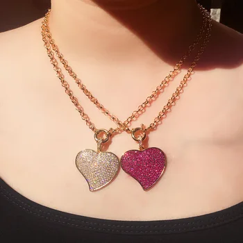 SINZRY novo kubičnih cirkonij goegous srce oblika letnik obesek ogrlice edinstveno lady nakit, pribor