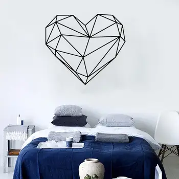 Skandinavski slog geometrijski obliki srca izmenljive PVC stenske nalepke so zelo velike nov dom dekoracijo nalepke ustvarjalne črna soba