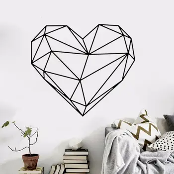 Skandinavski slog geometrijski obliki srca izmenljive PVC stenske nalepke so zelo velike nov dom dekoracijo nalepke ustvarjalne črna soba