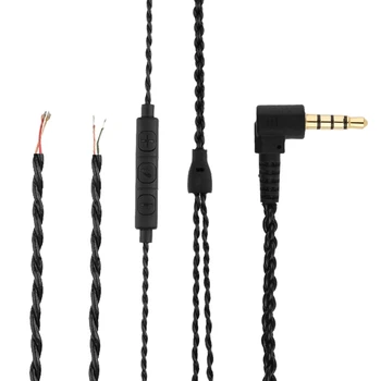 Slušalke o Kabla Popravila Zamenjava 3,5 mm TRS Jack DIY Komolec Slušalke 4 Bakreno Jedro Žice s Mikrofon Nadzor Glasnosti