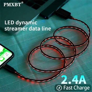 Smart Sijaj Razsvetljavo Kabel za Polnjenje Mobilnega Telefona Kabli USB Tip C Tok Svetlobni Sinhronizacijo Podatkov Žice za iPhone Huawei LED Mikro Kable