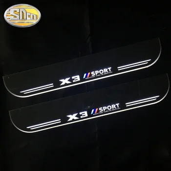 SNCN 4PCS Akril Gibljejo LED Dobrodošli Pedal Avto Izvažajo Ploščica Pedal Vrata Polico Poti Luči Za BMW X3 F25 G01 2011 - 2019