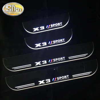 SNCN 4PCS Akril Gibljejo LED Dobrodošli Pedal Avto Izvažajo Ploščica Pedal Vrata Polico Poti Luči Za BMW X3 F25 G01 2011 - 2019