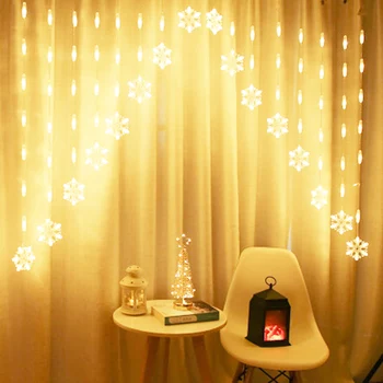 Snežinka Zavese Božič LED Luči luces Božični Okraski za Dom na prostem Pravljice Luči Garland Dekorativne LED Luči