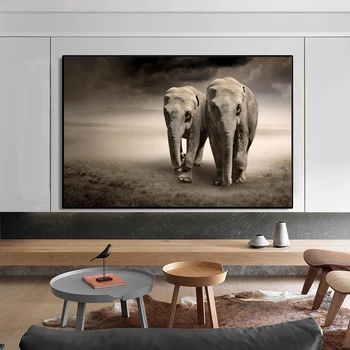 Sodobna Živali Umetnost Plakatov in Fotografij Afriških Slonov Fotografij, Stenskih slikah, za Dnevni Sobi Doma Dekor (Brez Okvirja)