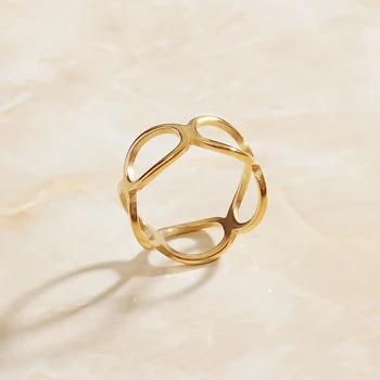 SOMMAR Novo blagovno Znamko Design Luxurio 18KGP Zlato, ki je Napolnjena velikost 7 žensk zaročni prstan Geometrijske ins opal Moda Priljubljen Luksuzni Nakit