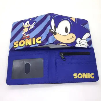 Sonic Hedgehog Anime Denarnica Usnje PU Risanka Kovanec Torbici ID Kartico sim Super Sonic Torbica za Študentske Najstnik Žep