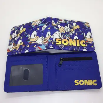 Sonic Hedgehog Anime Denarnica Usnje PU Risanka Kovanec Torbici ID Kartico sim Super Sonic Torbica za Študentske Najstnik Žep