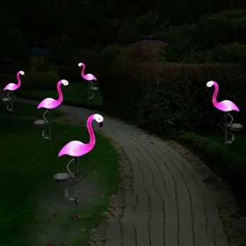 Sončne Elektrarne Pink Flamingo Travnik Dector Vrt Vložek Krajine Lučka Zunanji Luč