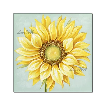 Sončnično Platno Sliko Umetnosti Ročno poslikano Cvetje Oljna slika, Stenske Slike Design Grafična Plošča Za Dekoracijo Doma