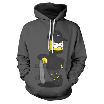 Spusti ladje 3D tiskanih Simpsons mens hoodies smešno hoodie nov vzorec moški ženski hoody priložnostne otrok Počitnice darila zimsko jakno