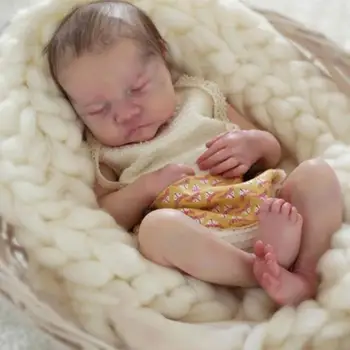 Srčkan Newborn Baby Doll Mehki Silikonski Vinil Realne Newborn Baby Doll Naključno Oblačila X6I5