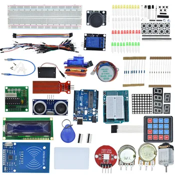 Starter Kit za Arduino Uno R3 - MEGA328P Breadboard in držala Korak Motorja / SG90 Servo /1602 LCD/skakalec Žice/RFID Modul/Rele