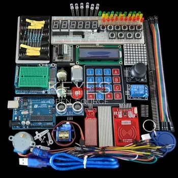 Starter Kit za Arduino Uno R3 - MEGA328P Breadboard in držala Korak Motorja / SG90 Servo /1602 LCD/skakalec Žice/RFID Modul/Rele