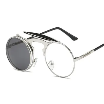 Steampunk sončna Očala Ženske, Moške blagovne Znamke Oblikovalec Retro Krog Kovinski Okvirji Steam Punk Sončna Očala UV400