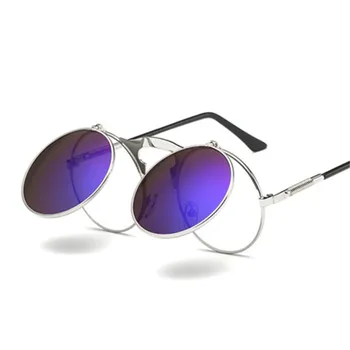 Steampunk sončna Očala Ženske, Moške blagovne Znamke Oblikovalec Retro Krog Kovinski Okvirji Steam Punk Sončna Očala UV400