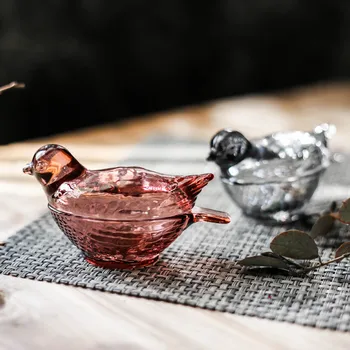 Stekla Ptica Obliko Nakit Za Shranjevanje Jar Mini Bonboniera Organizator Doma Dekor Posodo Nordijska Ustvarjalne Prozoren Rezervoar